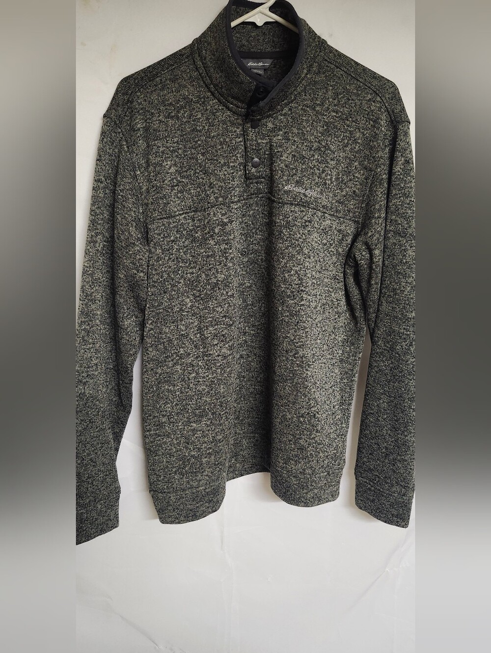 Eddie Bauer Men's Dark Heather Gray Quarter-Snap Pullover